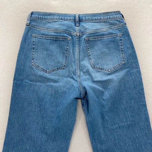 J.Crew High Rise Cropped Kick Out Jeans 1996 Semi Stretch Women's 29 Blue Denim - Picture 13 of 15
